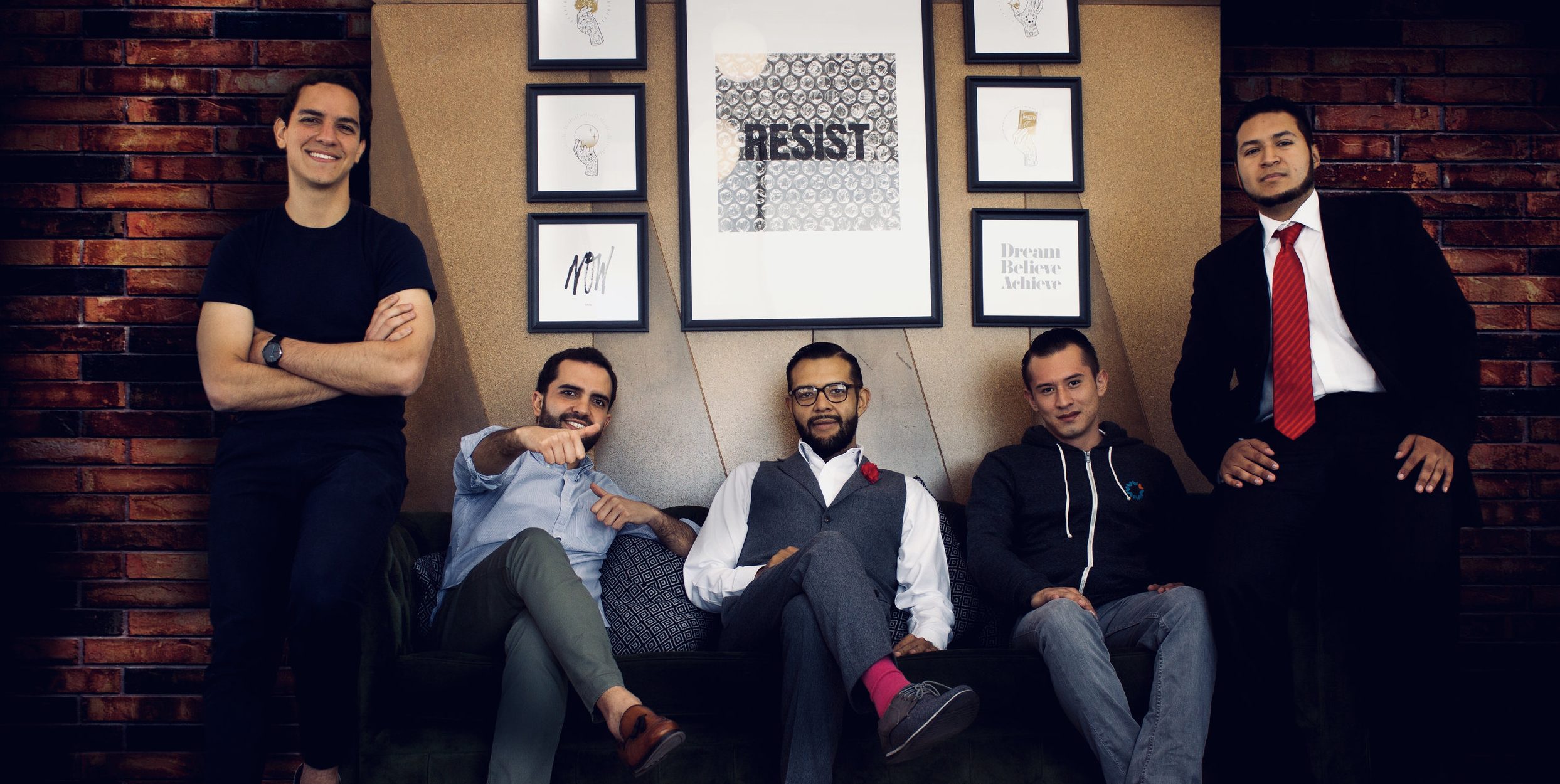 Team members posing for a photo