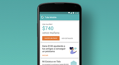 A screenshot of the Tala app