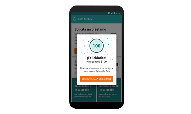 An image of a smartphone app screen that says congratulations.