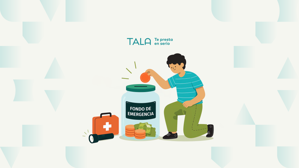 Ilustración de niño hincado insertando una moneda en un frasco grande