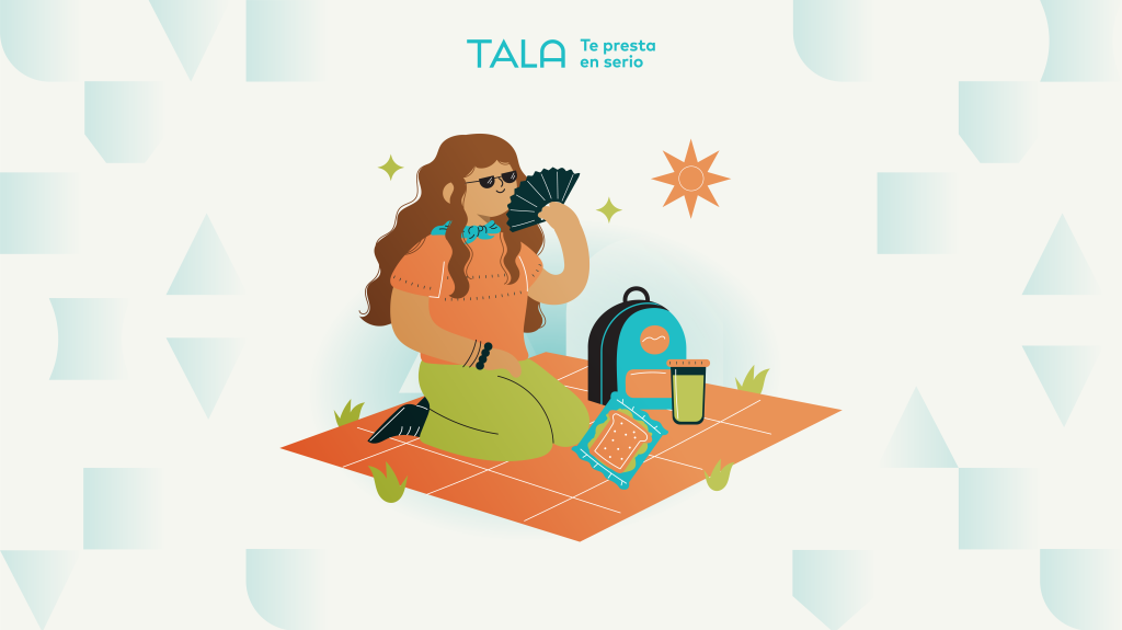ilustración de mujer hincada sobre tapete