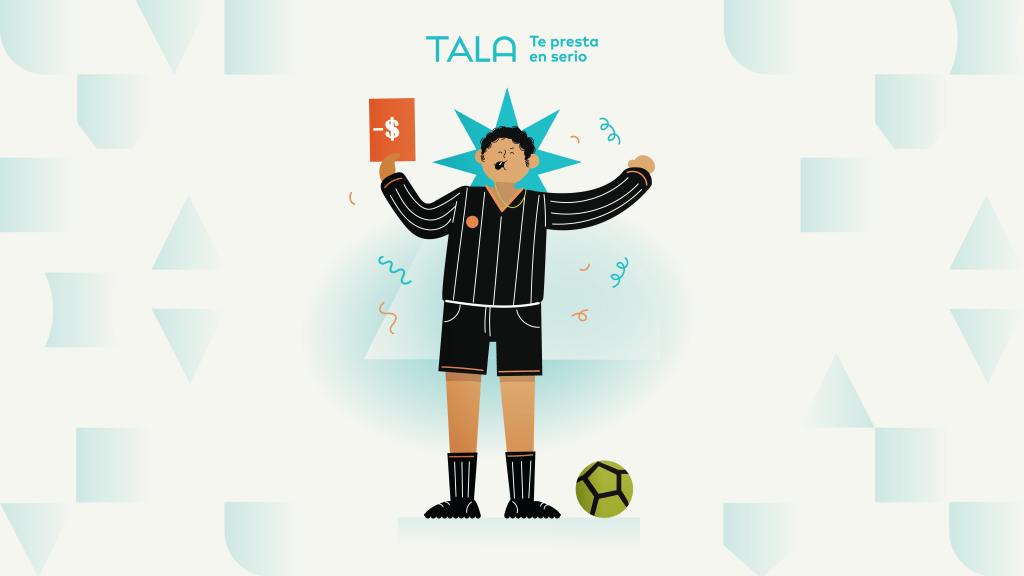ilustración de árbitro de futbol enseñando una tarjeta roja